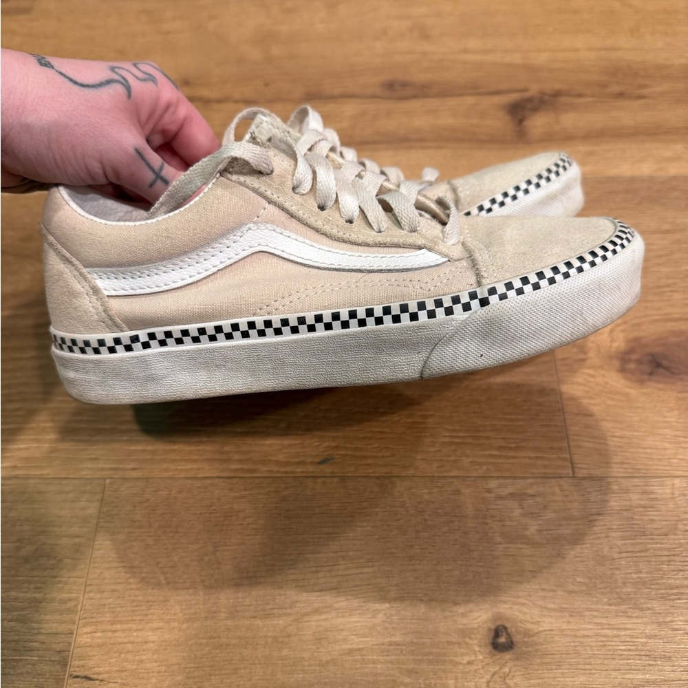 Vans Beige Checkered Sneakers